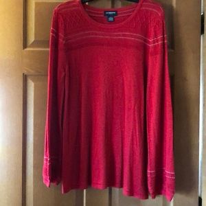 shimmery red sweater